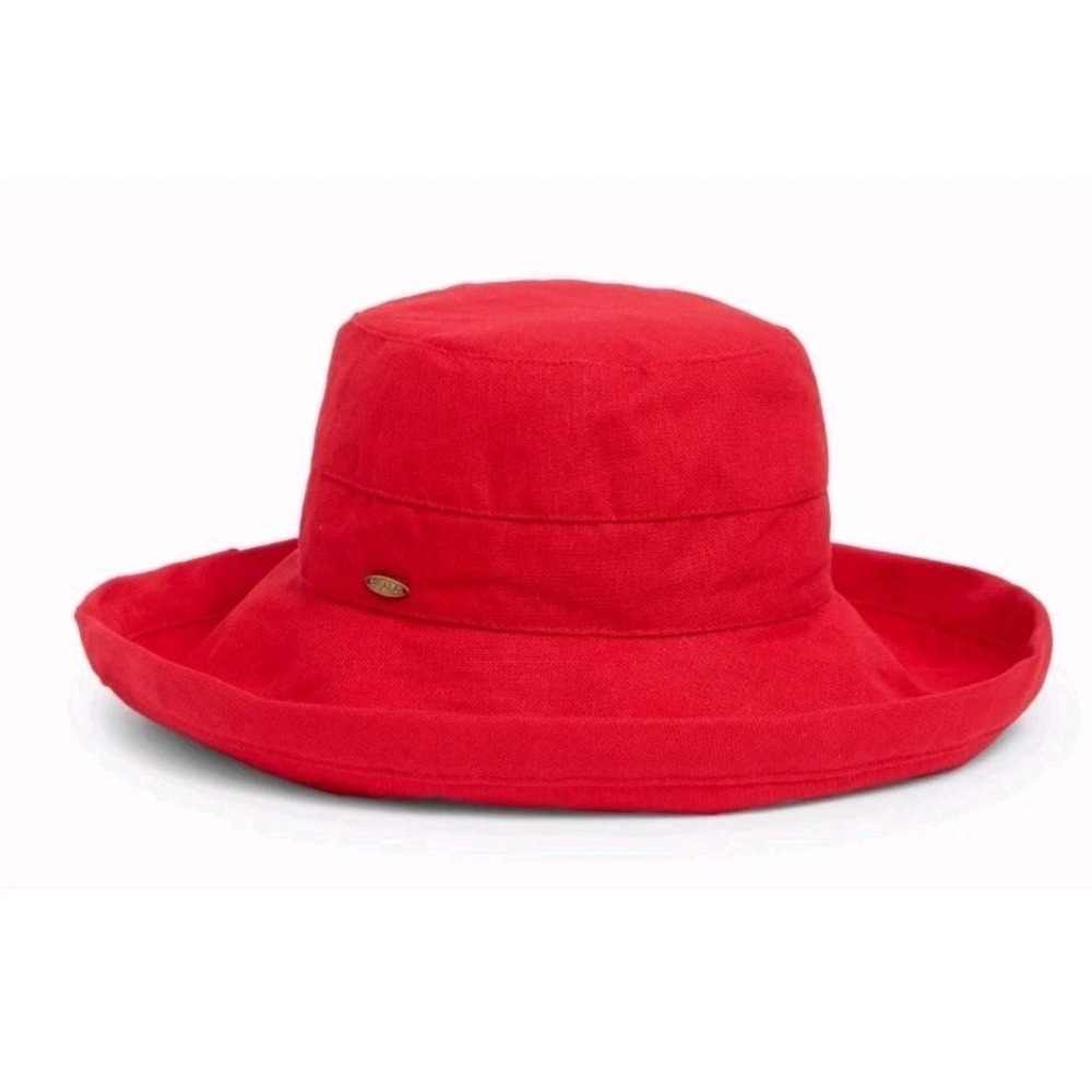 Scala Women's Cotton Hat with Inner Drawstring and Upf 50+ Rating Red One Size